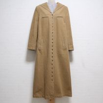 ベージュセーラーカラーデニムワンピース