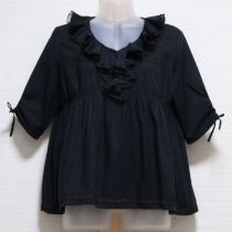 黒鈴蘭刺繍ローンブラウス