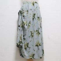 ブルーグレー鈴蘭プリーツたくし上げスカート