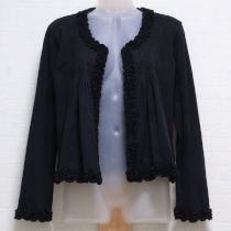 黒フリル使いカットソーカーディガン
