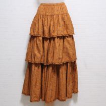 オレンジ系小花段々スカート