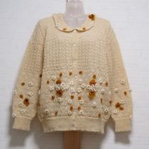 生成花モチーフカーディガン