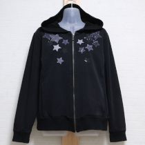 黒スターリースカイパッチワークパーカー【4(L)】