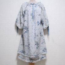 水色薔薇通しリボン使いチュニックワンピース【11号】