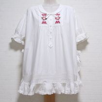 白ロゴ&花刺繍タブリエ