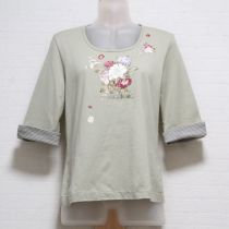 薄荷ブーケプリントカットソー【L】