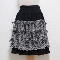 黒ツイーディーレース刺繍スカート【3(9号)】