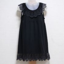 黒レース使いカットソーチュニック