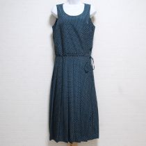グリーン水玉ラップ付きポリワンピース