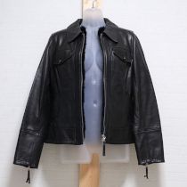 黒フォックスファー&ライナー付きレザージャケット【M】