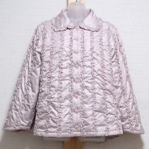 ピンクピコフリルサテン綿入りジャケット