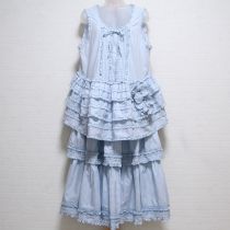 ブルーミックスギンガムタブリエ&段々スカート