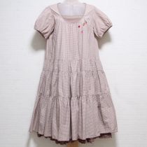 モカチェリー刺繍レイヤー風ワンピース