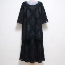 黒シルクアーガイル刺繍2点セット【4(11号)】