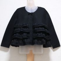 黒ピンタック段々フリルブラウス