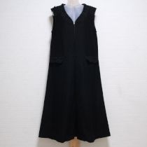 黒レース使いジップアップワンピース【4(11号)】