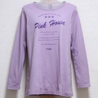 パープルロゴプリント長Tシャツ