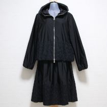 黒ケミカルレースポリブルゾン&スカート