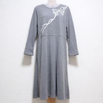 グレーリボンプリントカットソーワンピース【3(9号)】