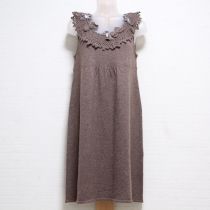 モカリボン付きニットチュニック