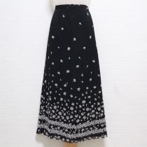 黒花柄シフォンスカート【M】