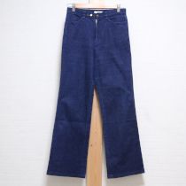 紺リボンカメリア刺繍デニムパンツ【L】