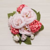 ピンク薔薇ブーケコサージュ
