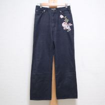 紺薔薇刺繍パンツ【LL】