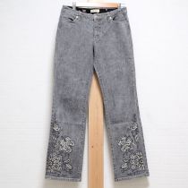黒系フラワーカットワークパンツ【L】
