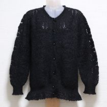 黒クロッシェカーディガン