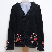 黒ブリリアントルージュモチーフカーディガン