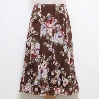 茶花柄プリントスカート【S】