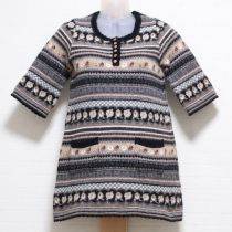 黒系薔薇ジャガードニットチュニック