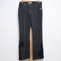 黒モチーフ&サイドフリルデニムパンツ【L】