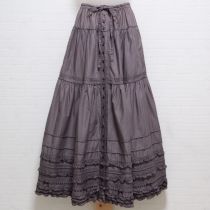 パープルサテンリボン使いローンスカート