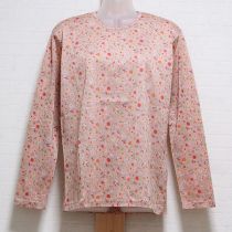 ピンク小花プリント長Tシャツ
