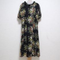 黒薔薇ブーケシフォンワンピース