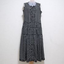 黒水玉フリルローンワンピース