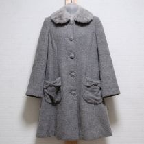 グレーラビットファー使いウールコート