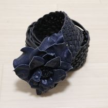 紺花モチーフメッシュベルト