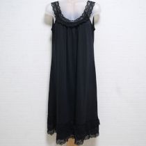 黒レース使いカットソーキャミチュニック【9号】