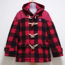 赤×黒チェックダッフルコート【L】