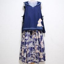 紺刺繍入りセーラータブリエ&庭園散歩ptスカート