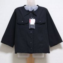 黒ダンガリーノーカラーブラウス【4(L)】