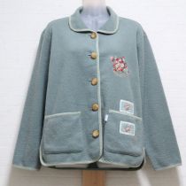 薄荷ブーケ刺繍フリースジャケット