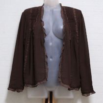 こげ茶シフォンオーバーブラウス