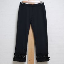 黒フリルレースストレッチパンツ【4(11号)】
