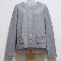 グレーカットワークカットソーカーディガン【4(11号)】