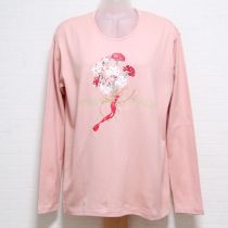 ピンクカーネーションブーケ長Tシャツ