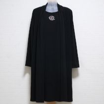 黒カメリアプリントカットソーワンピース